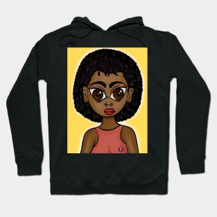 Cute art black anime style digital art Hoodie